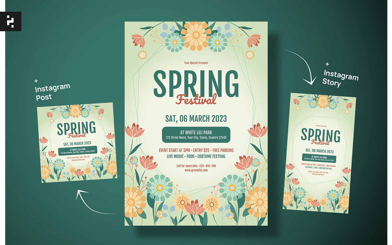 Spring Festival Flyer - Flower Theme