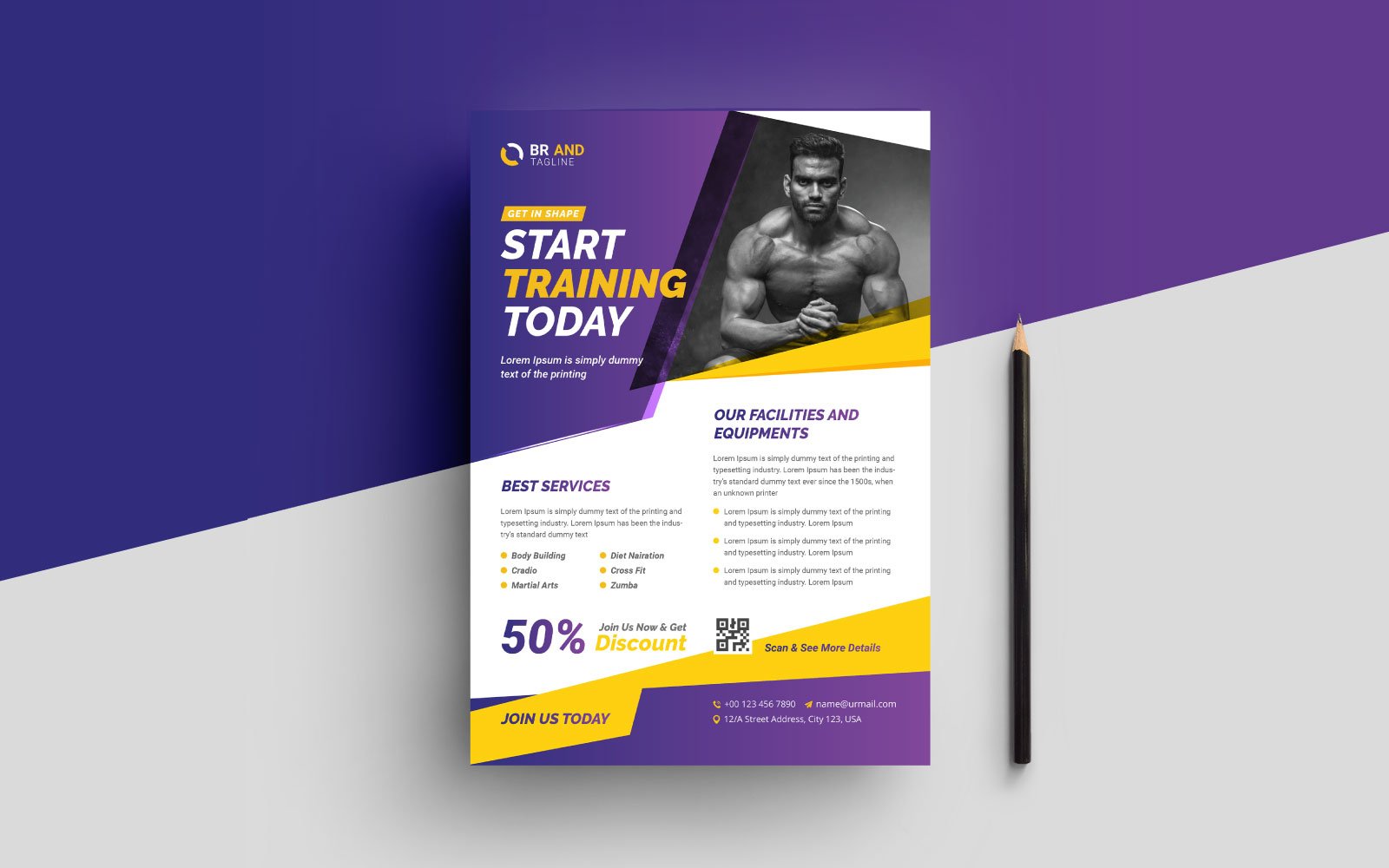 Fitness Gym Flyer Template Design