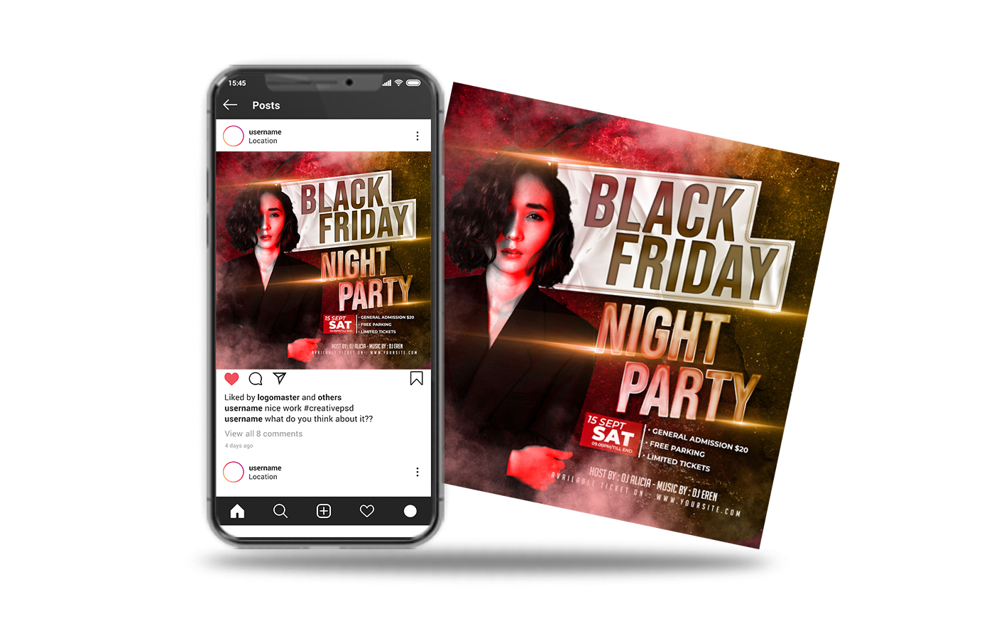 black friday night club party event
