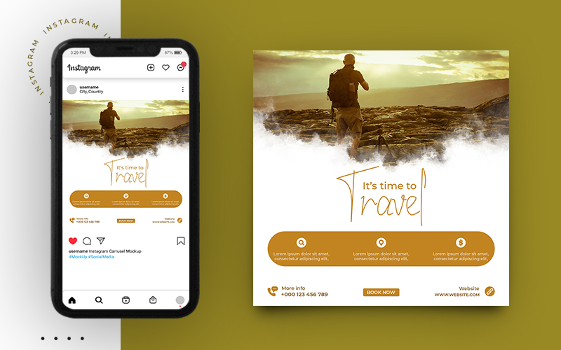 Travel And Tourism Promo Post And Social Media Banner Template