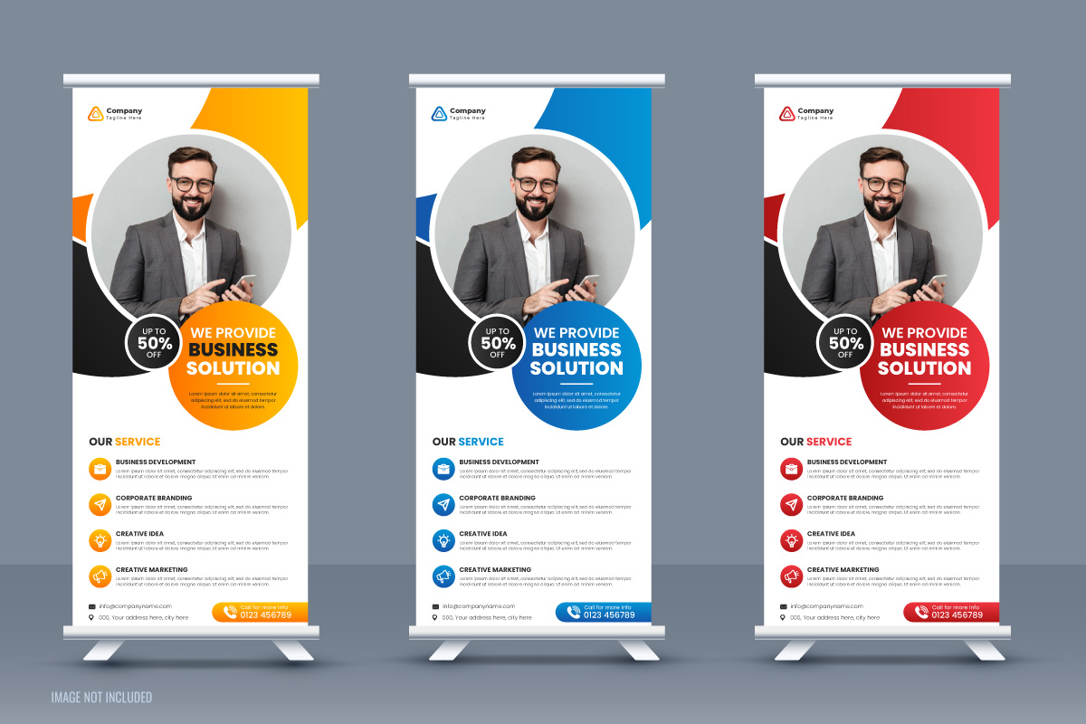 Business roll up banner template or pull up banner template