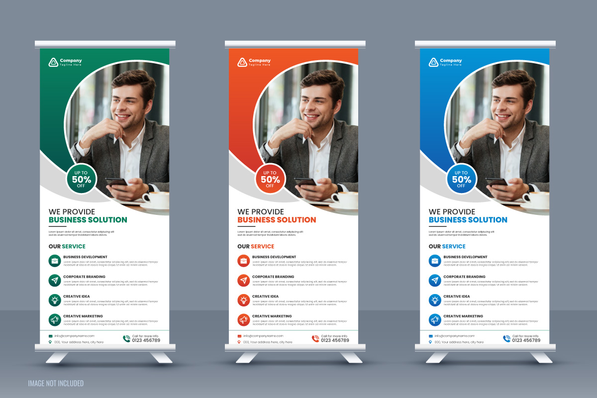 Creative business agency roll up banner design or pull up banner template