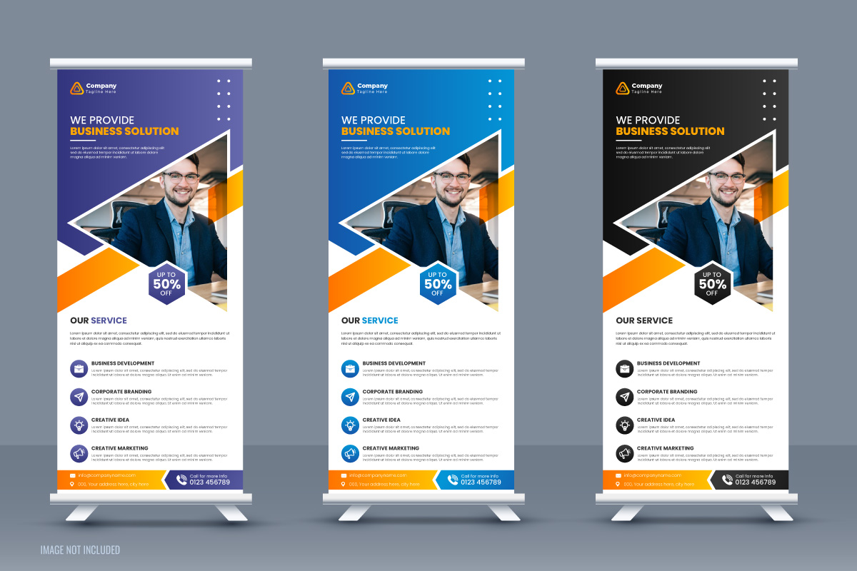 Creative business agency roll up banner template design