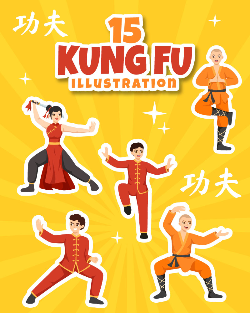 15 Kung Fu Chinese Sport Illustration