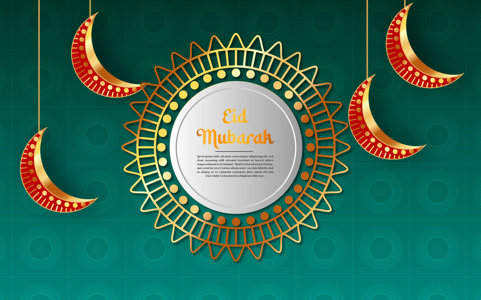 Eid mubarak greyscale creative vector design concept