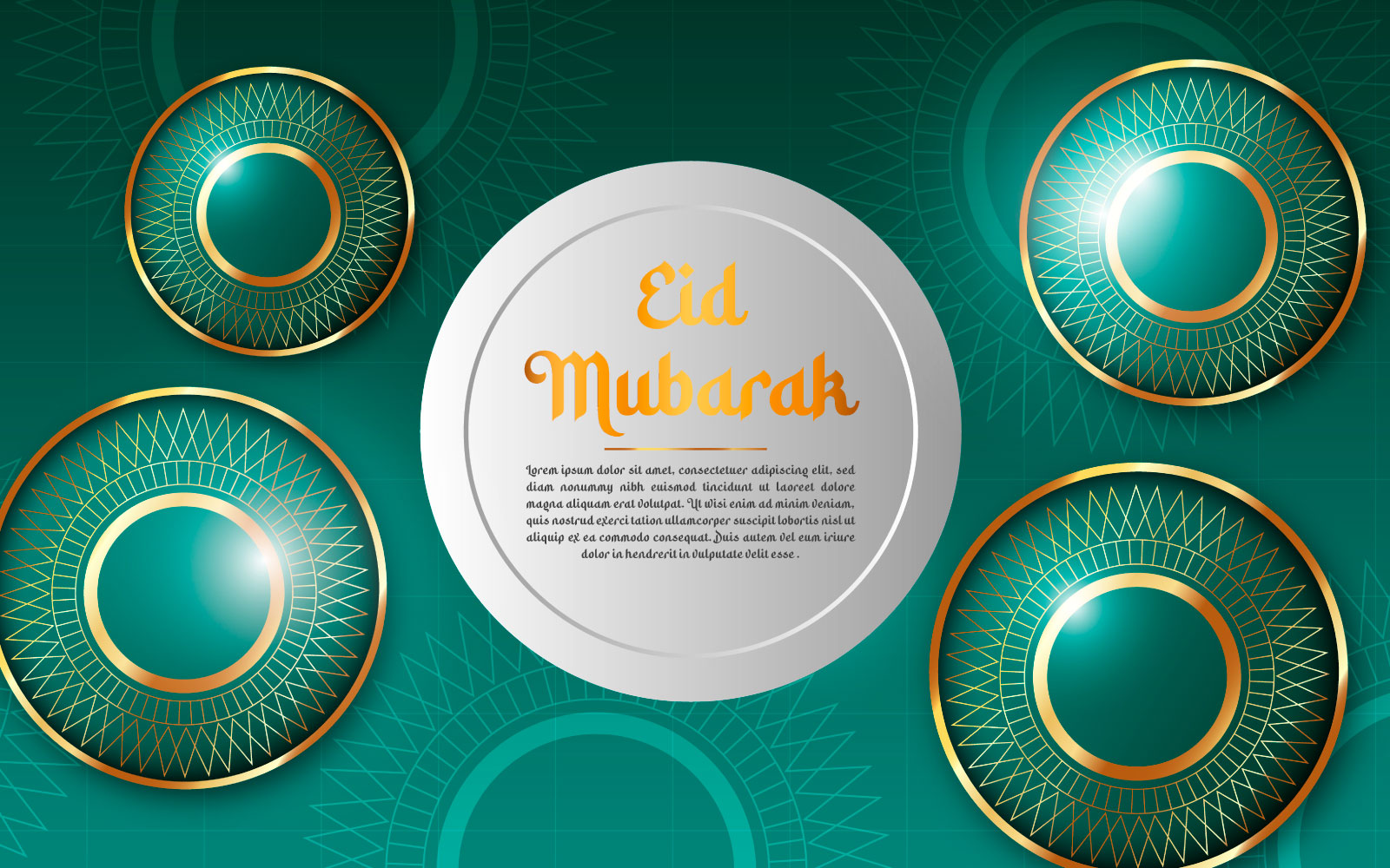 Eid mubarak greyscale creative vector design idea