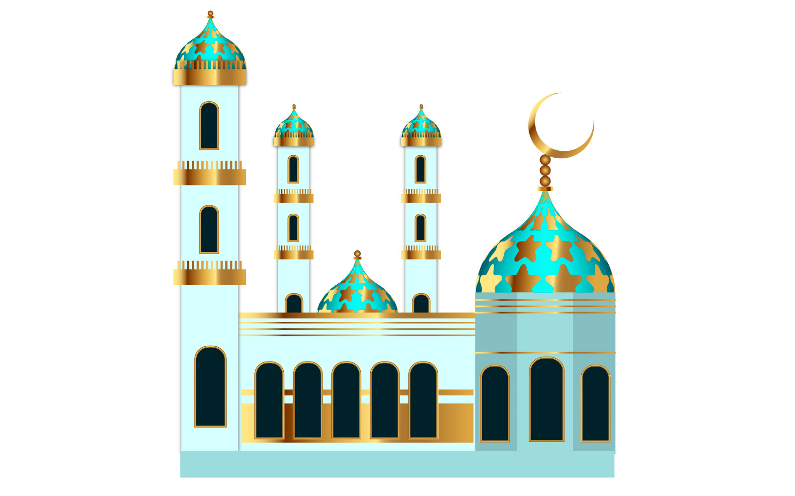 Mosque design on white background use for eid