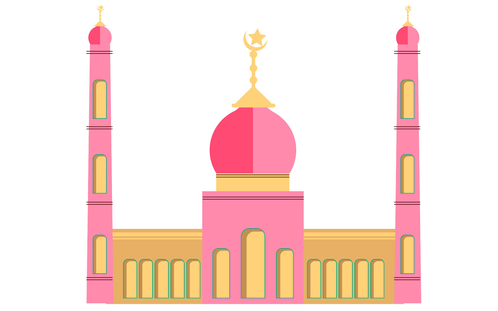 vector mosque design on empty background use for eid