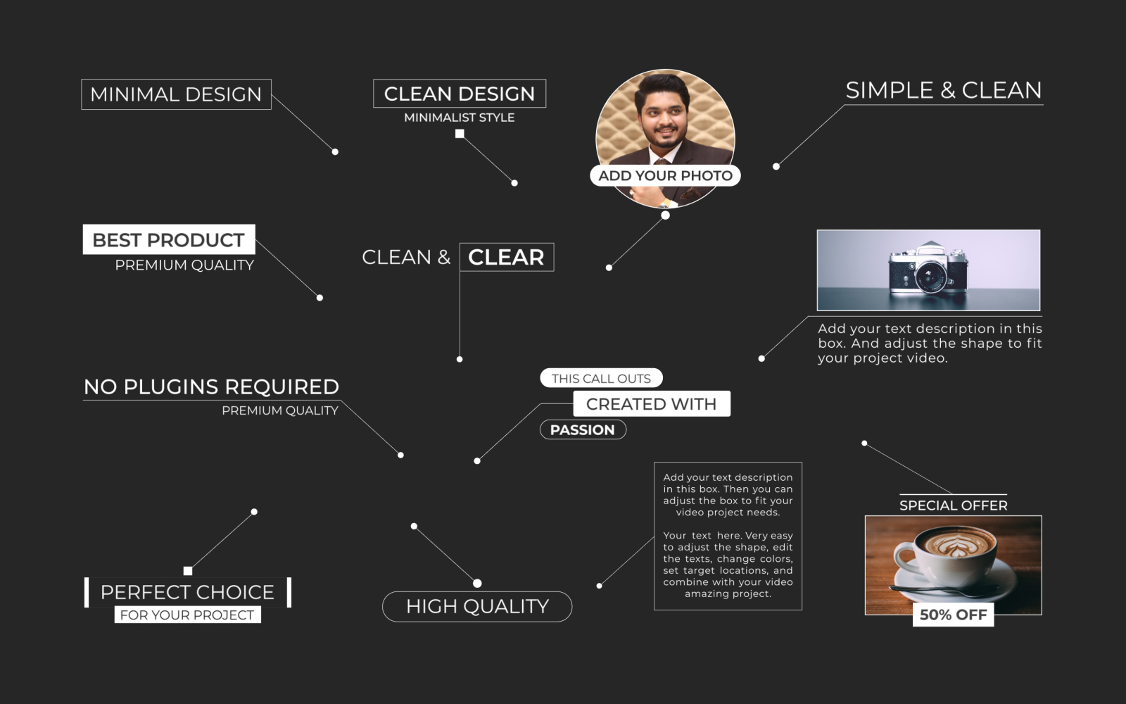 Clean Call Outs - Motion Graphic Template for Premiere Pro