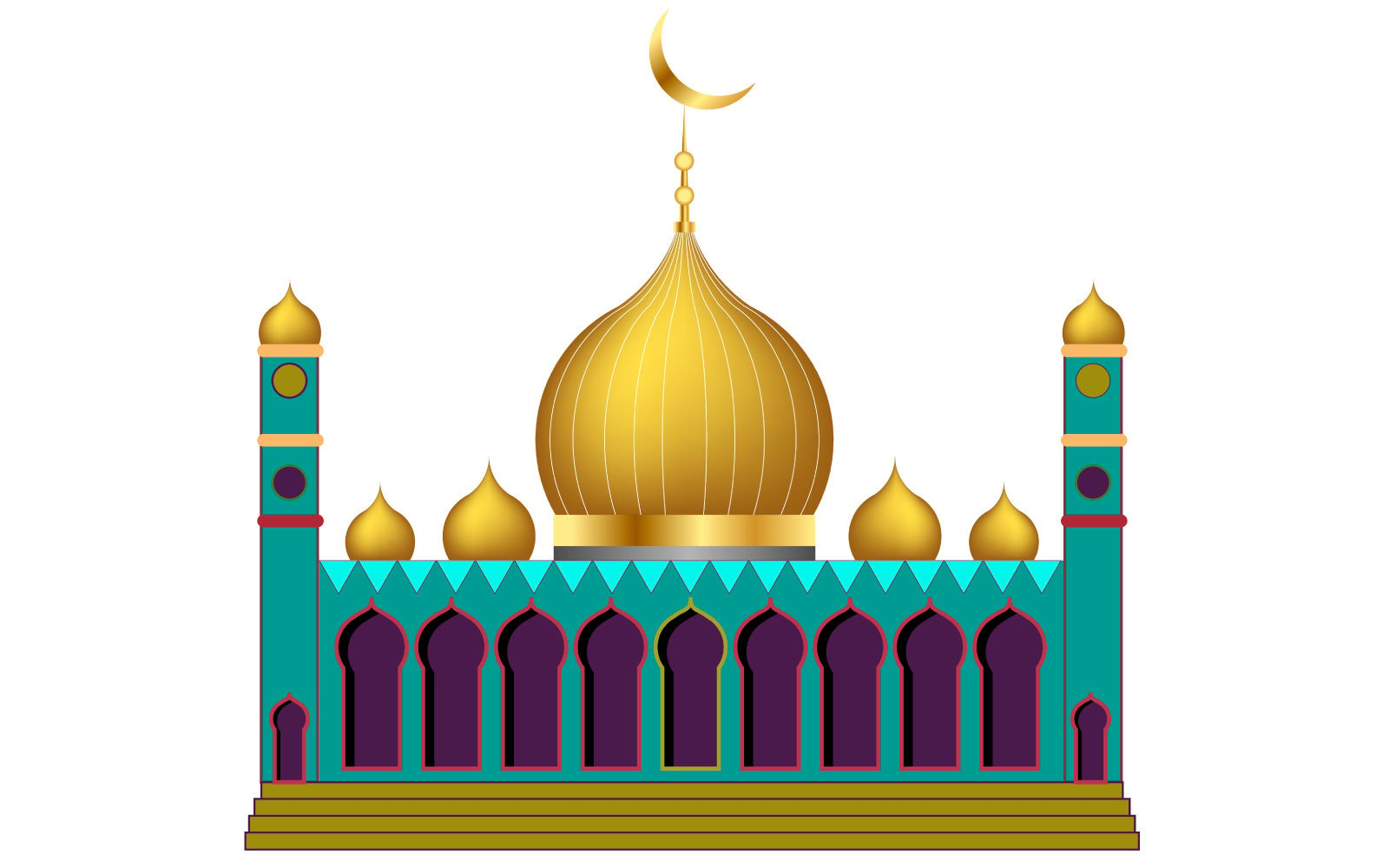 Eid mubarak background with mosque design