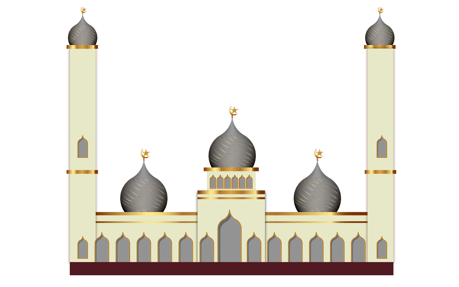 Eid mubarak background with mosque design vector  style