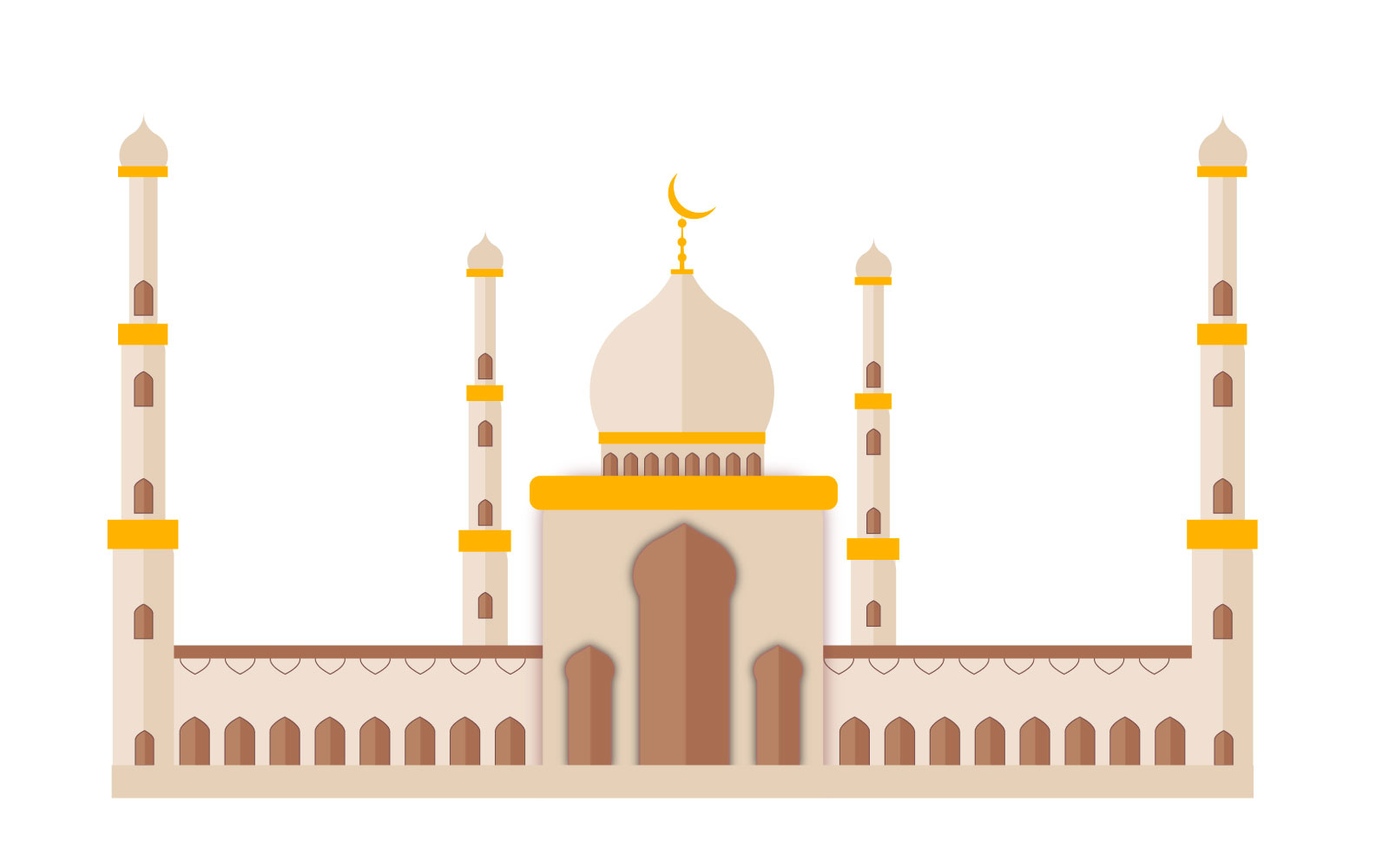 Eid mubarak background with mosque design  concept