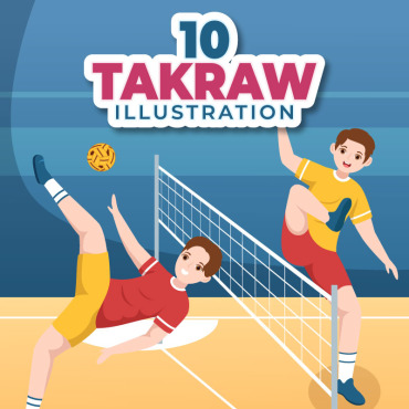 Takraw Sport Illustrations Templates 312231