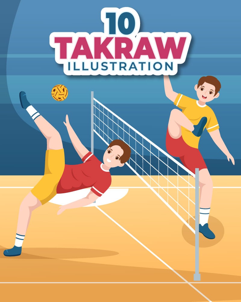 10 Takraw Sports Illustration