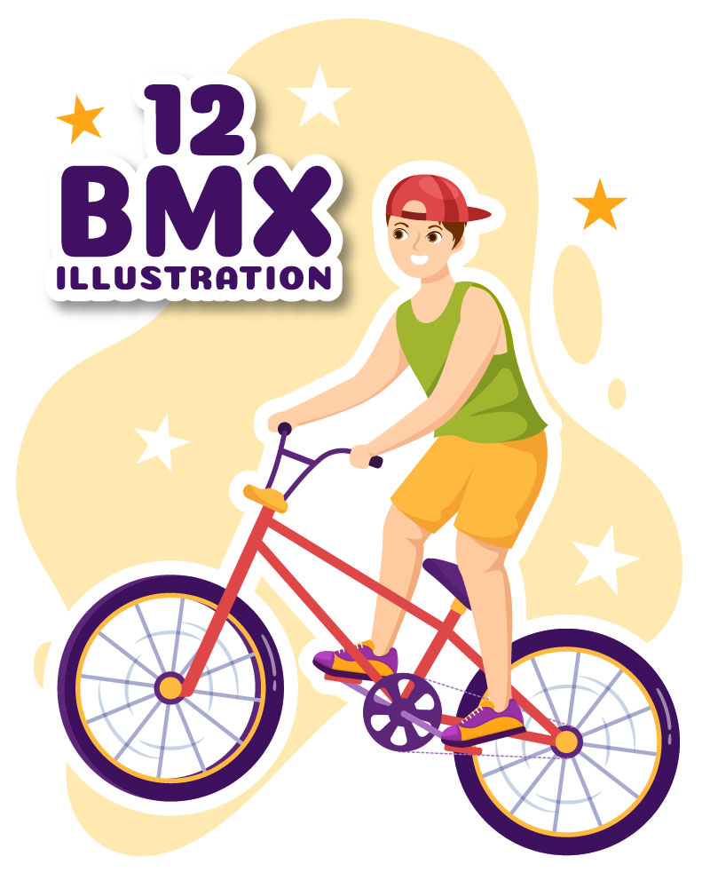 12 BMX Bicycle Sport Illustration