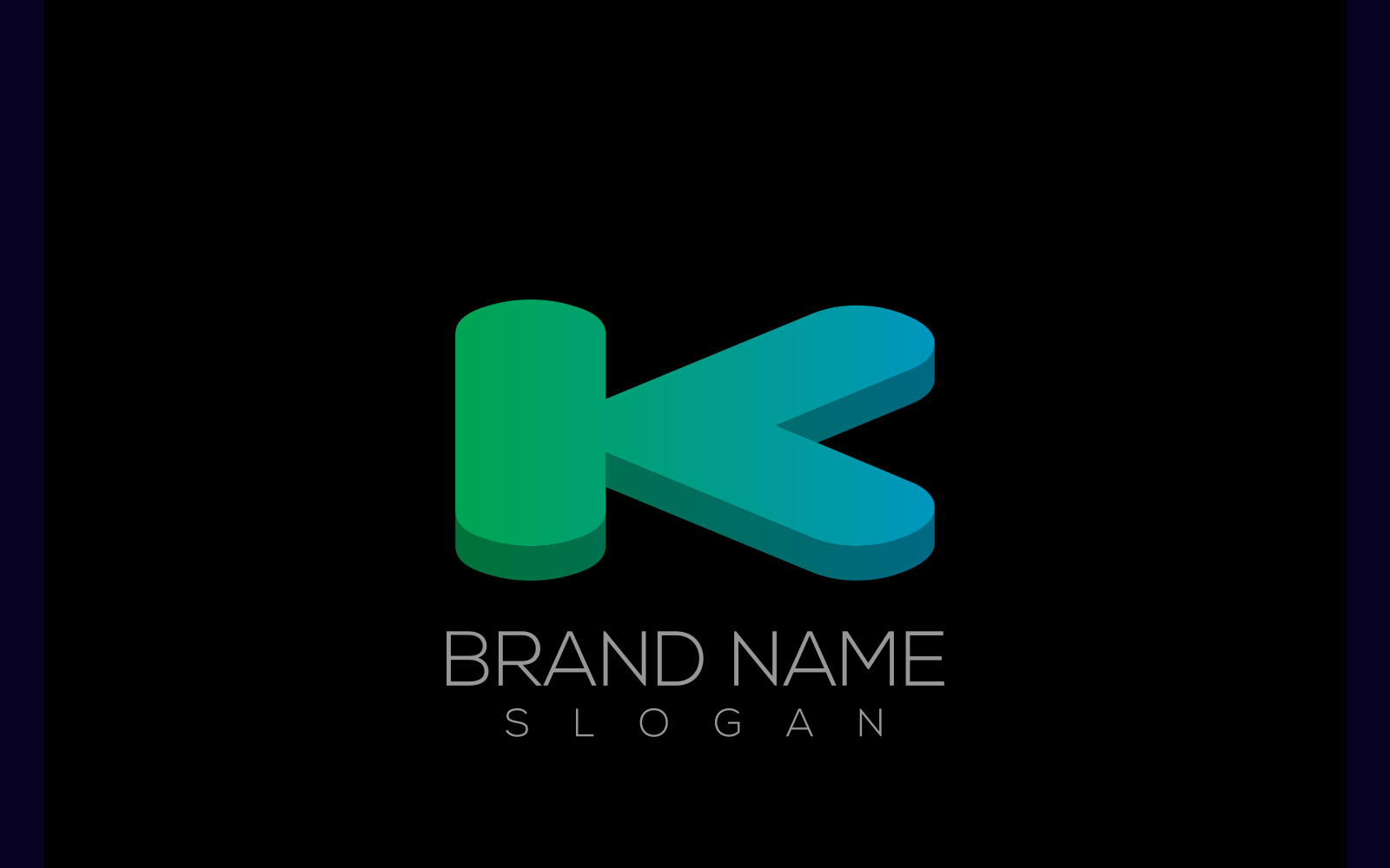 3D K Logo Vector | Gradient 3D Letter K Vector Logo Design