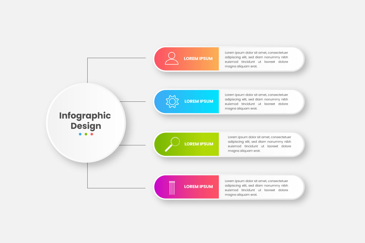 infographic design with circle for business template. Vector 3 steps