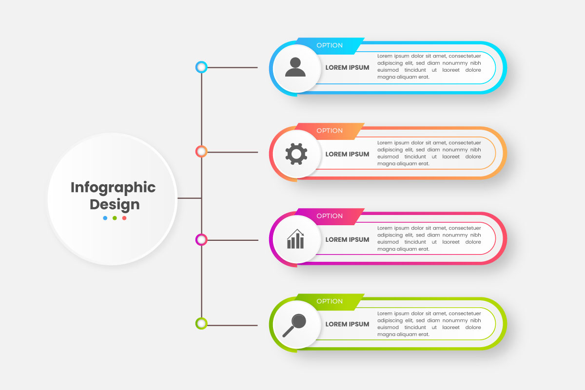 infographic design with circle for business template. Vector 4 steps idea