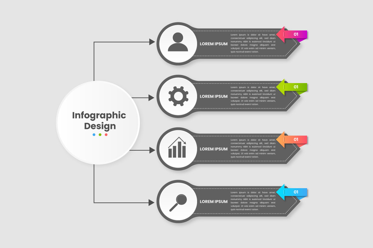 infographic design with circle for business template.