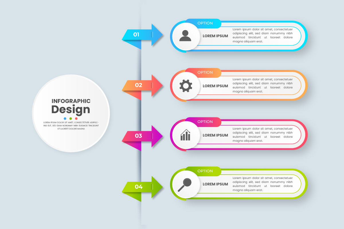 infographic design for business template. Vector 4 steps