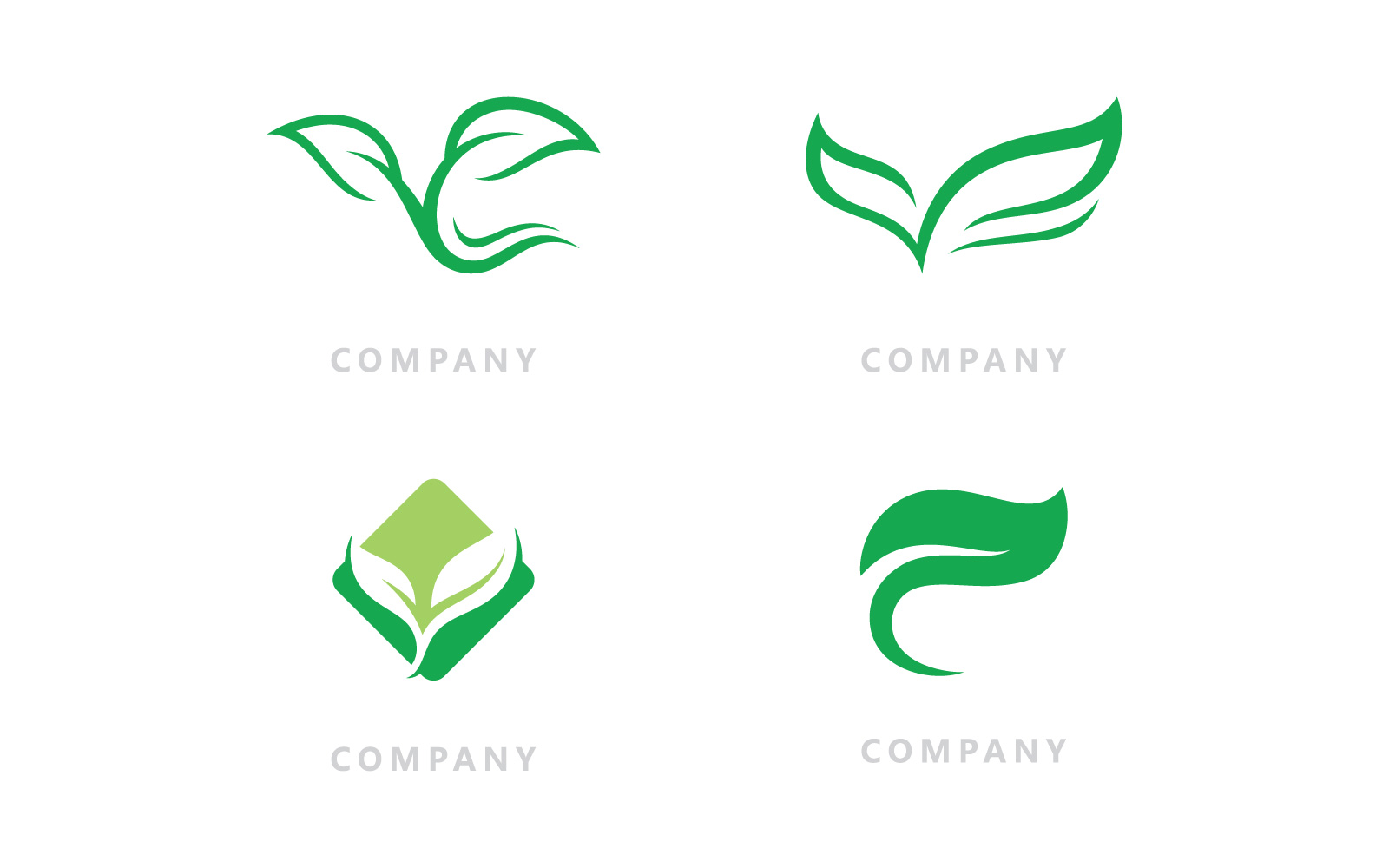 Logos of green Tree leaf nature vector V16