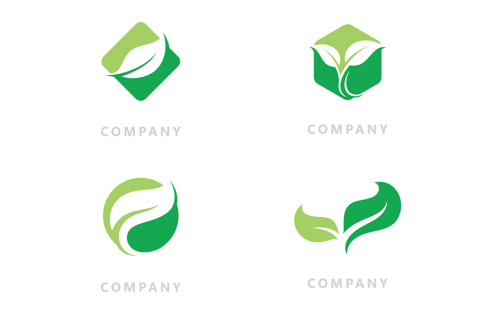 Logos of green Tree leaf nature vector V19