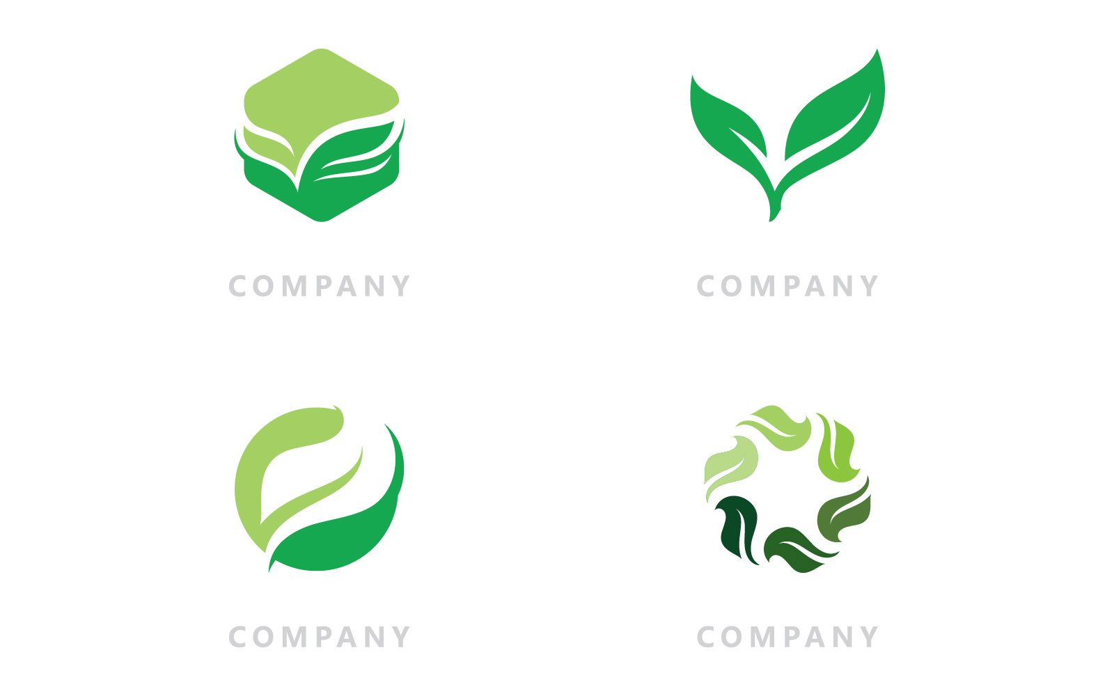 Logos of green Tree leaf nature vector V20