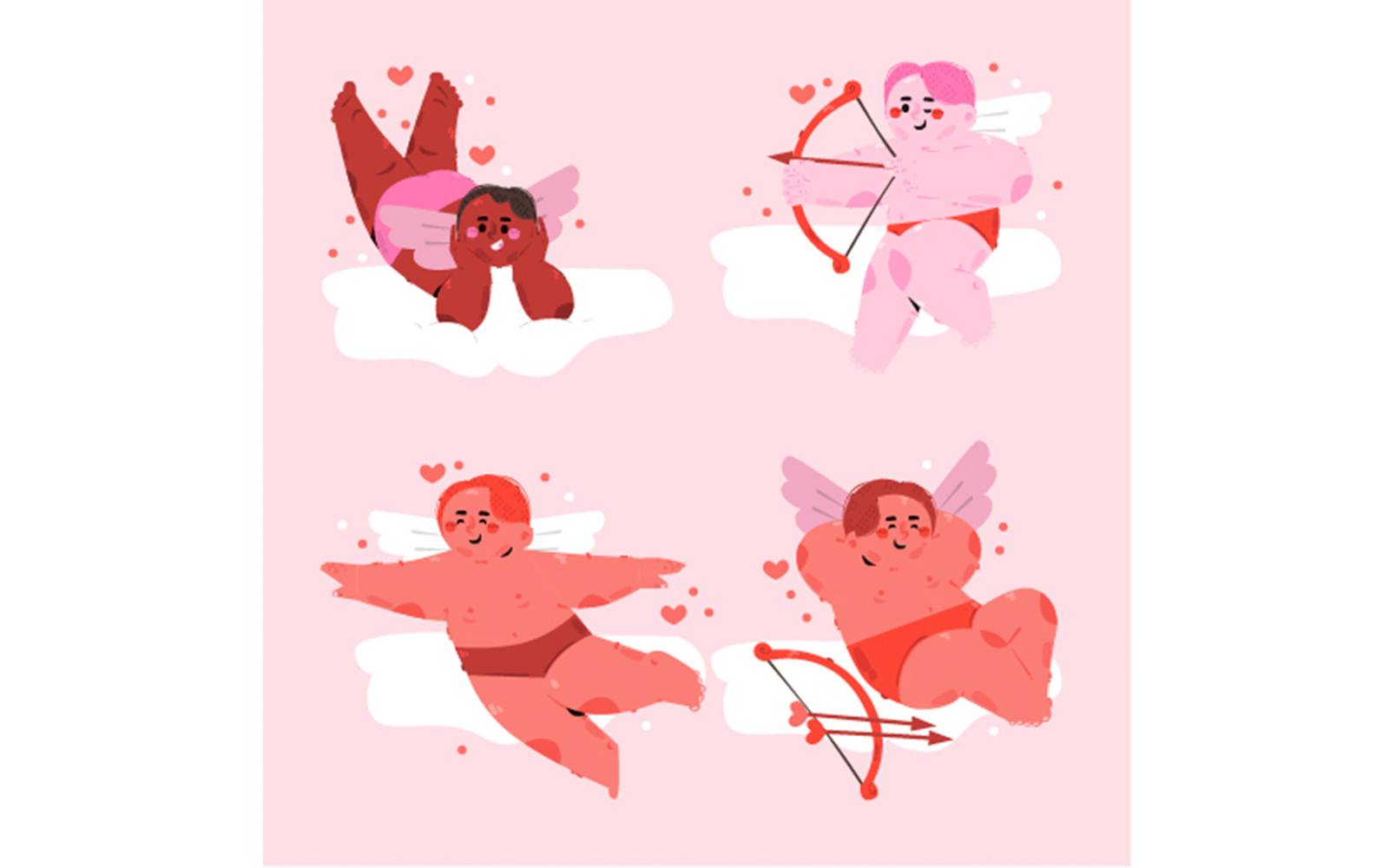 Valentine's Day Cupid Characters Illustration