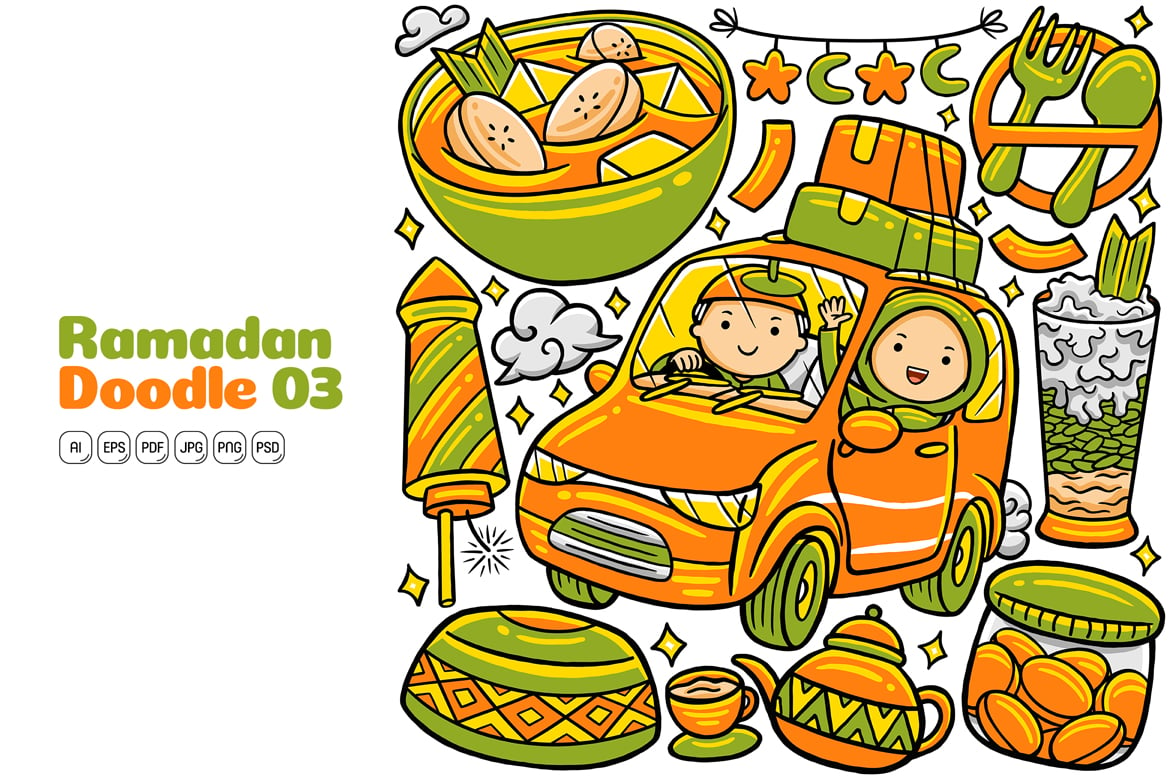 Ramadan Doodle Vector Pack #03