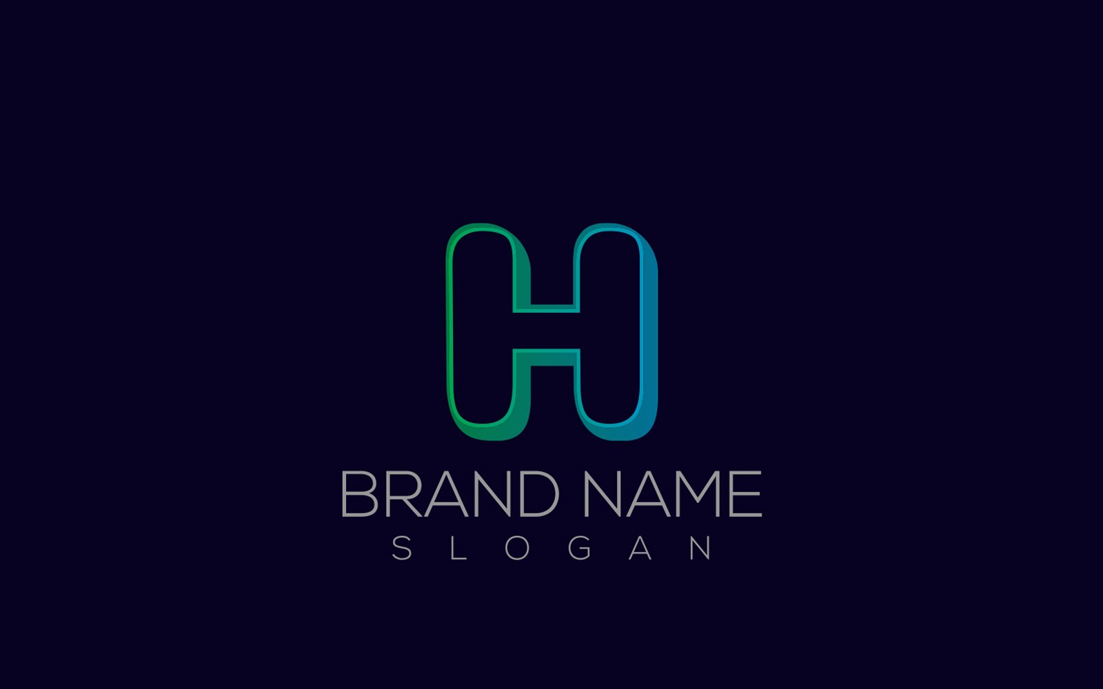 3D H Logo Vector | Gradient 3D Letter H Logo Design