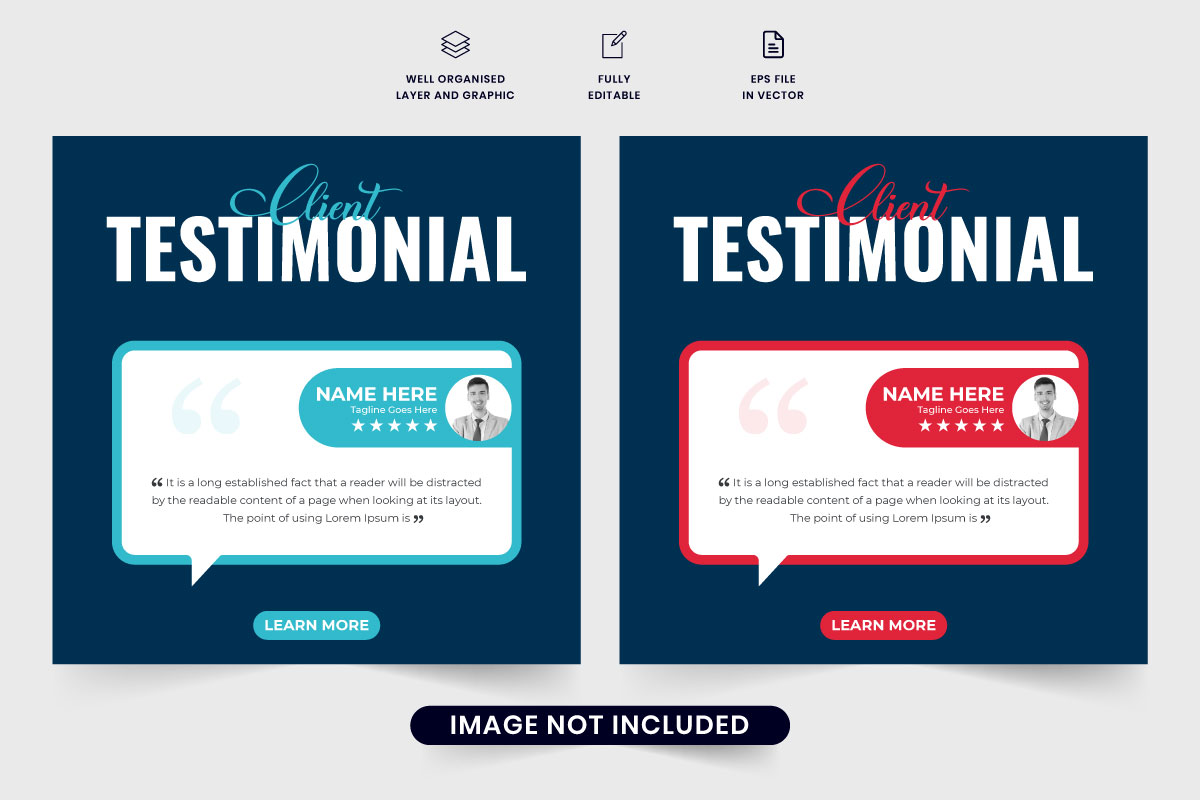 Client review and rating template vector