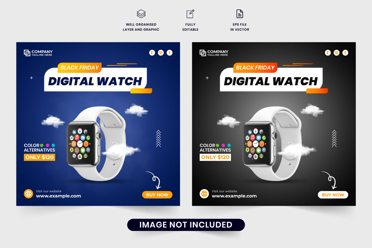 Wristwatch promotional poster vector