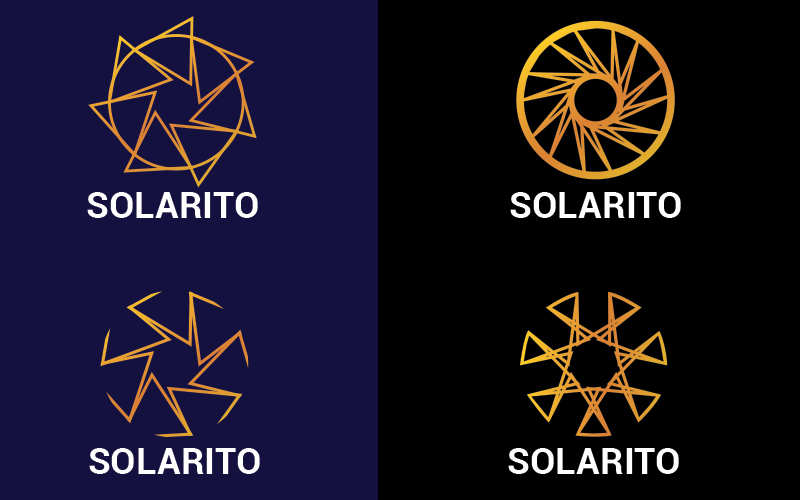 4 logo designs of Solar system geometrical logo