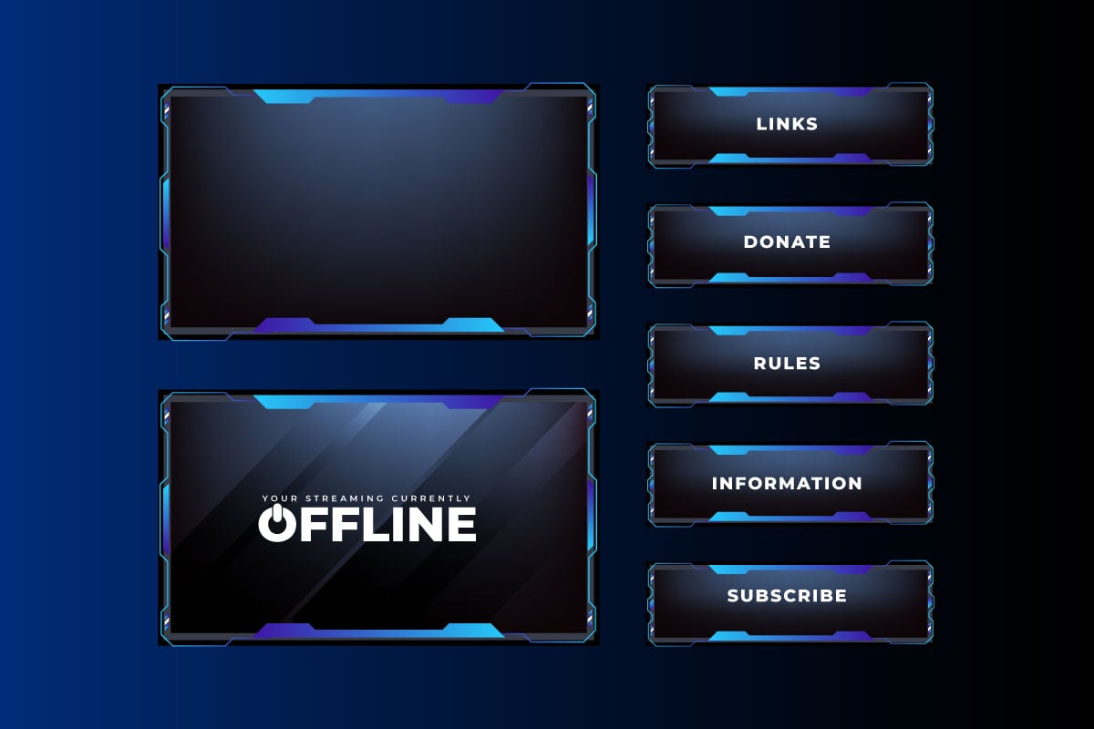 Modern streaming screen panel vector