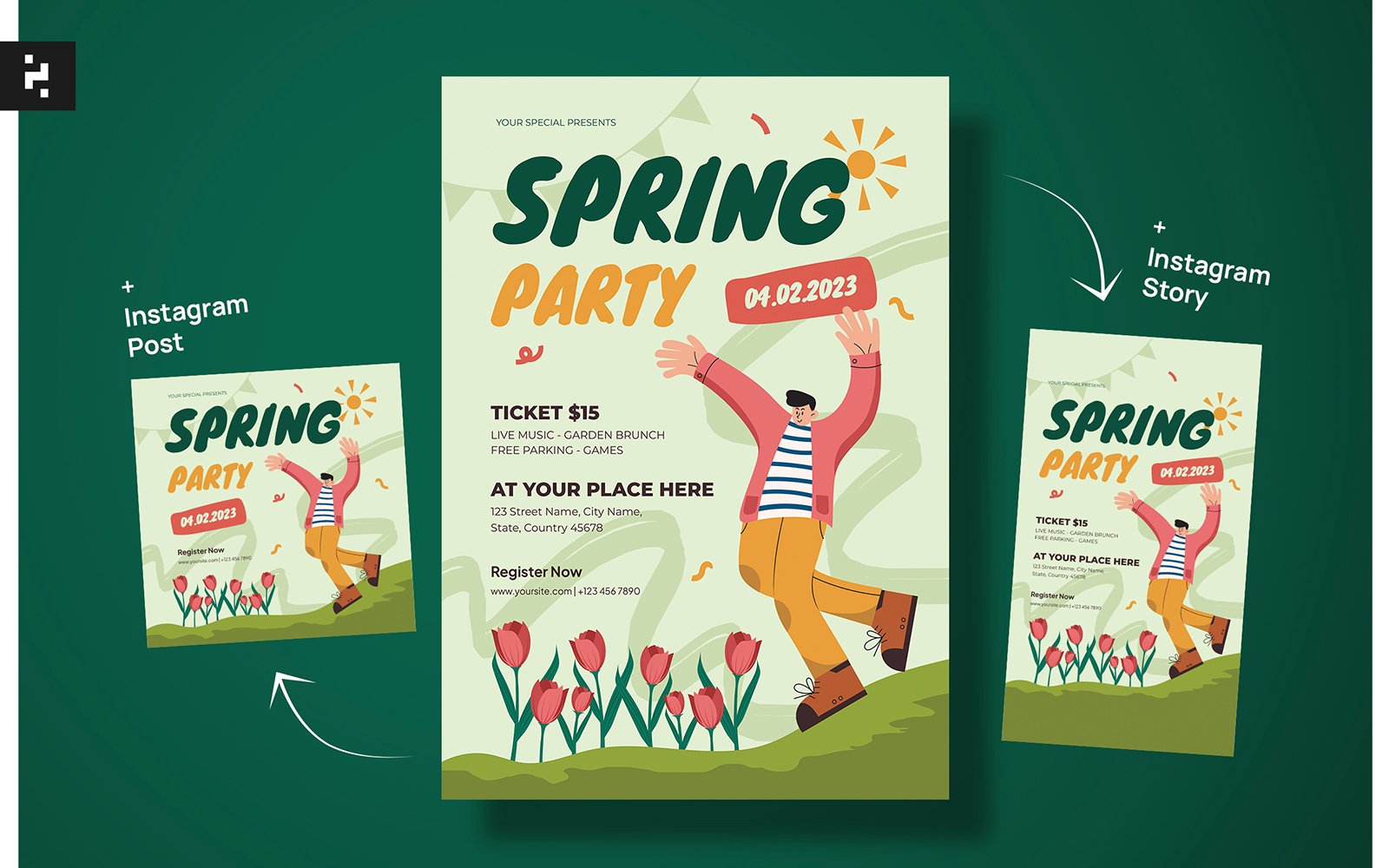 Spring Party Flyer Template