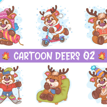 Characters Deers Vectors Templates 313007