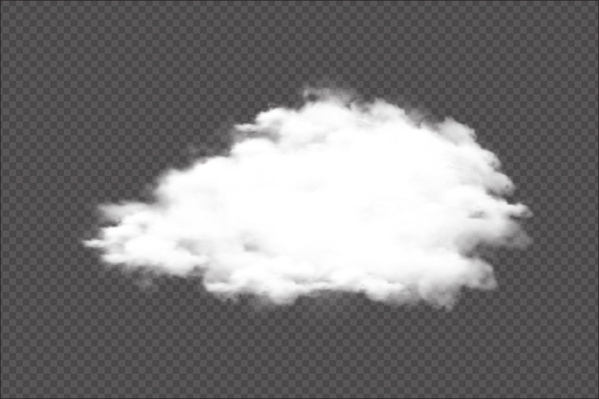 White cloud vector on dark background