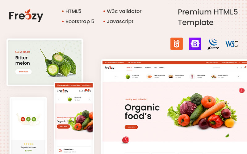 Freozy - The Vegetables & Supermarket HTML5 Template