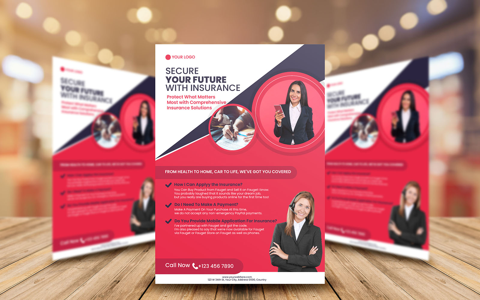 Insurance Flyer Template Design