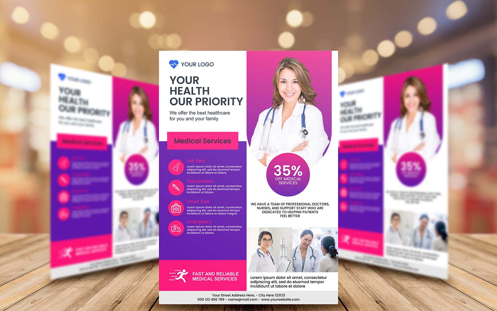 Medical Service Flyer Template Design 1