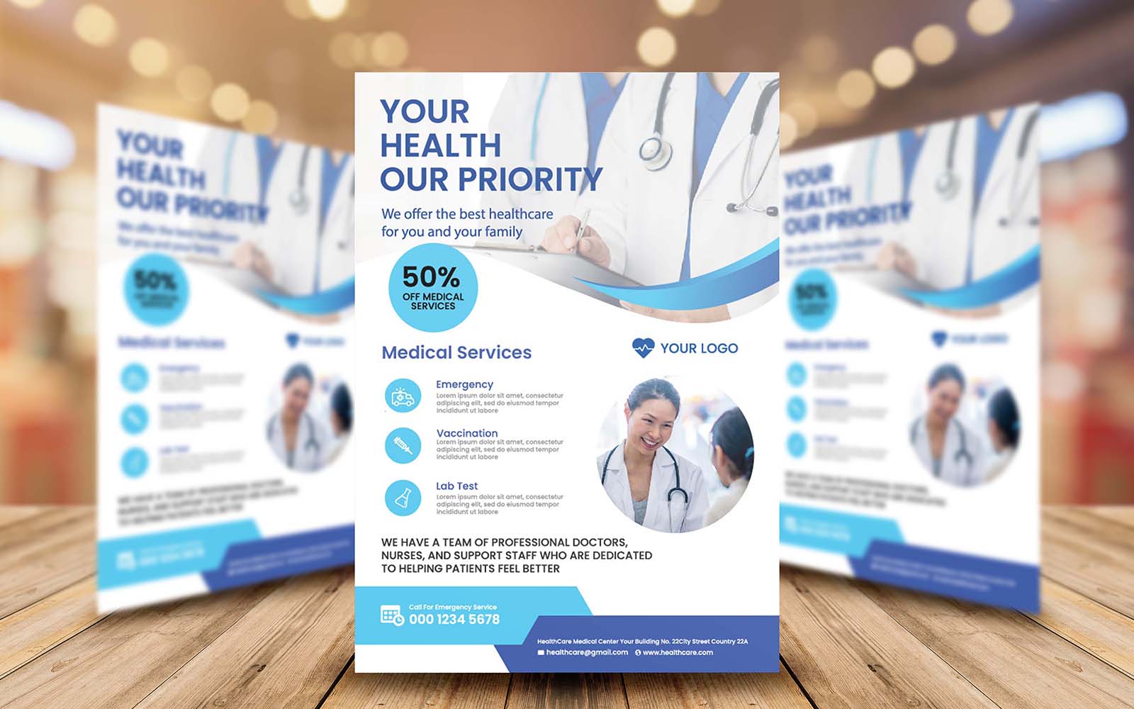 Medical Service Flyer Template Design 2