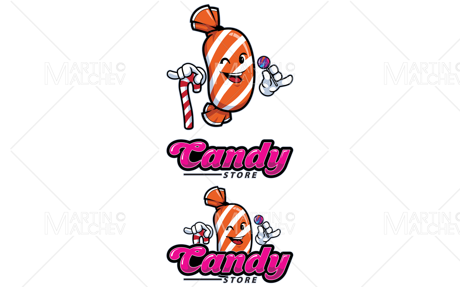 Candy Store Mascot Vector Illustration