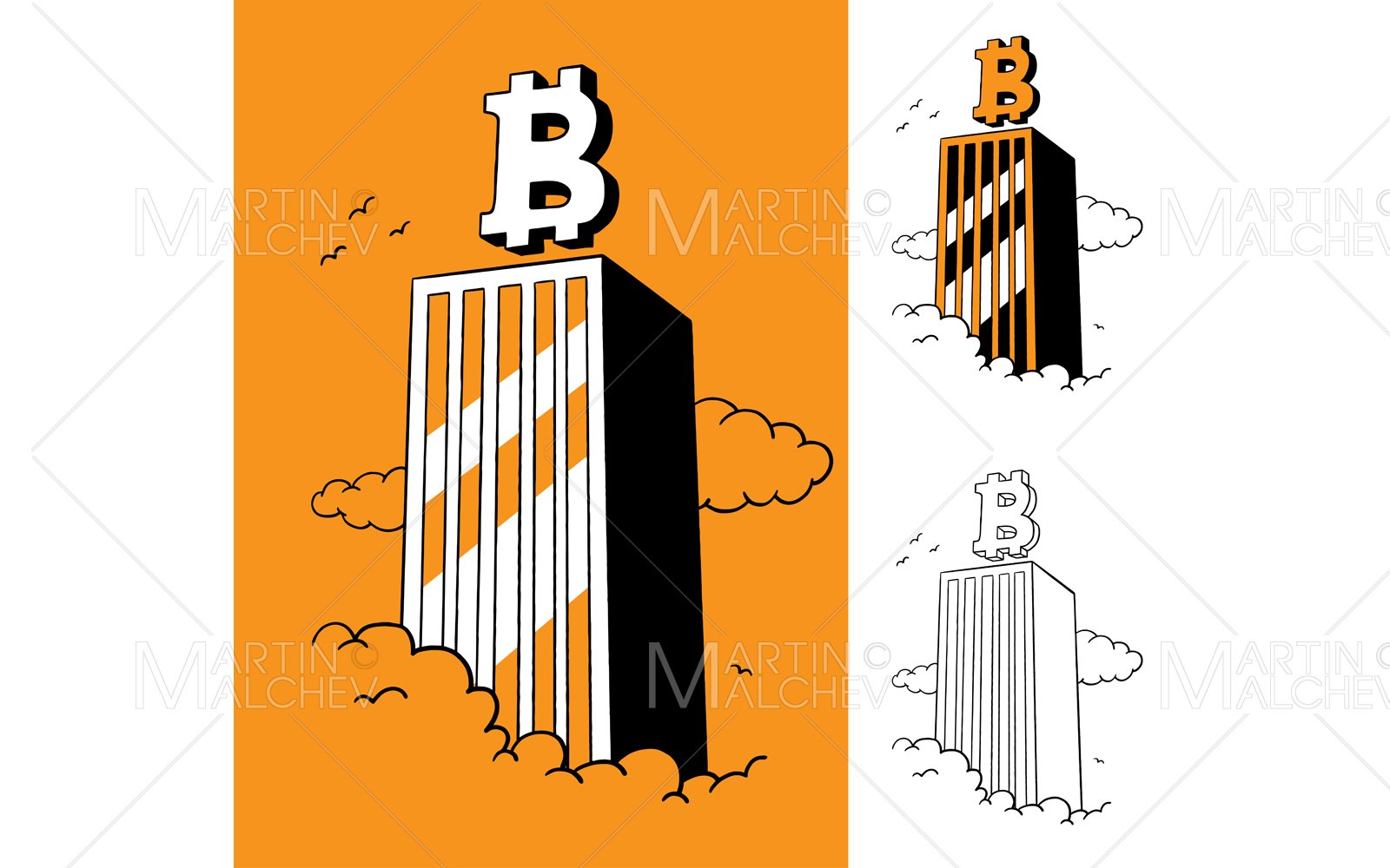 Crypto Hedge Fund Vector Illustration