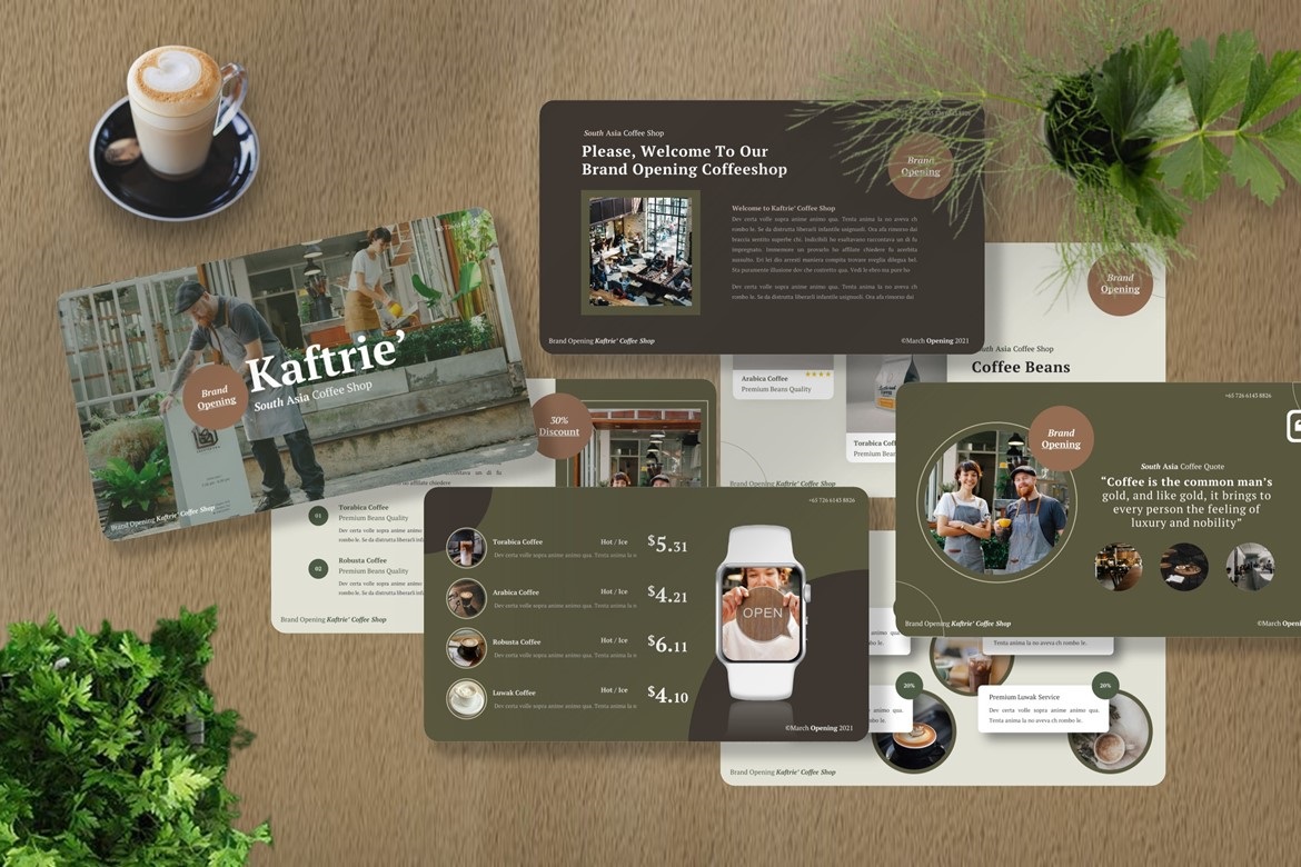 Kaftrie - Coffee Shop Googleslide Template