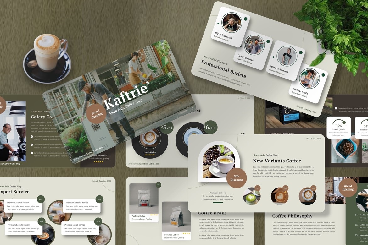 Kaftrie - Coffee Shop Keynote Template