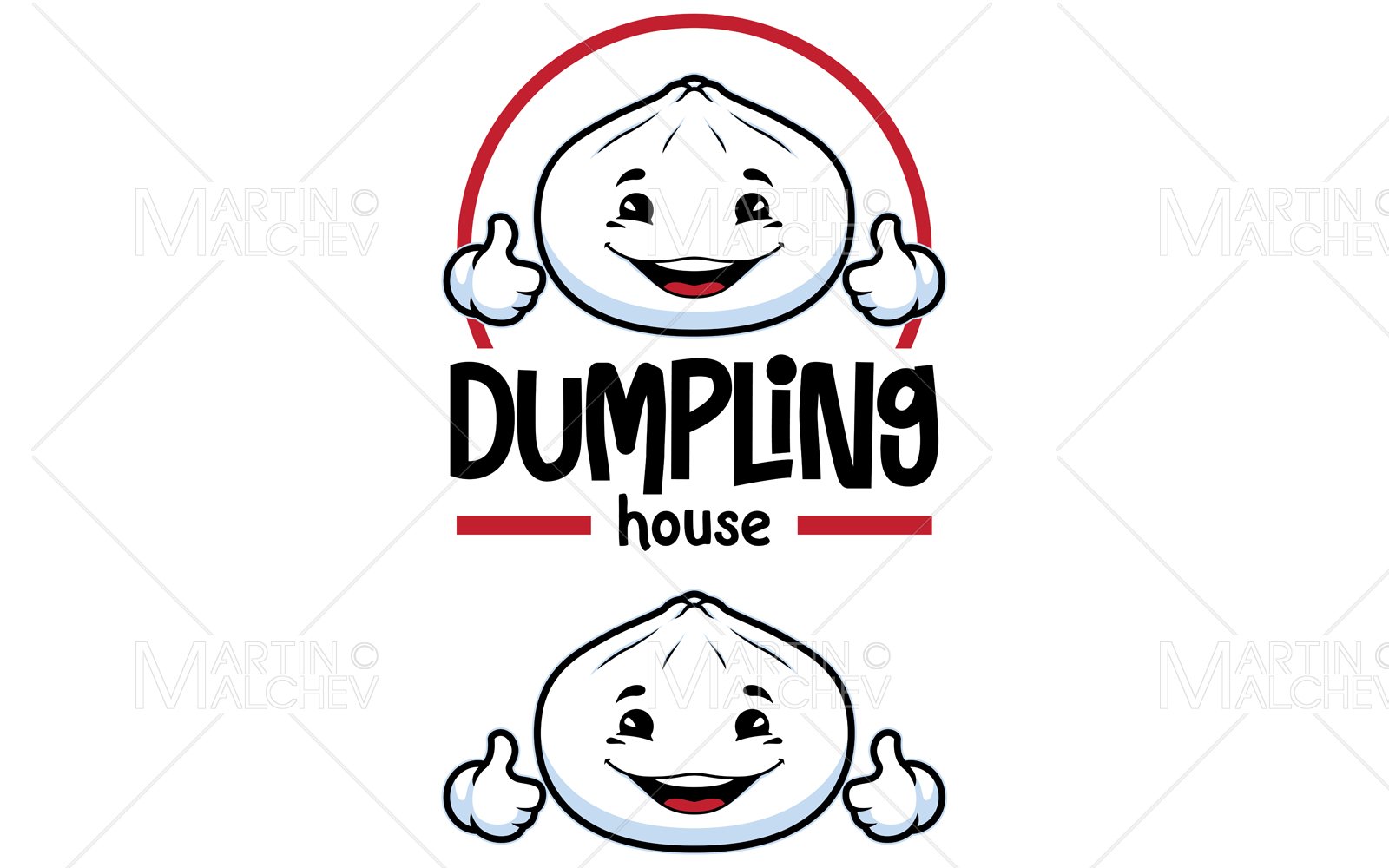 Dumpling House Mascot Vector Illustration