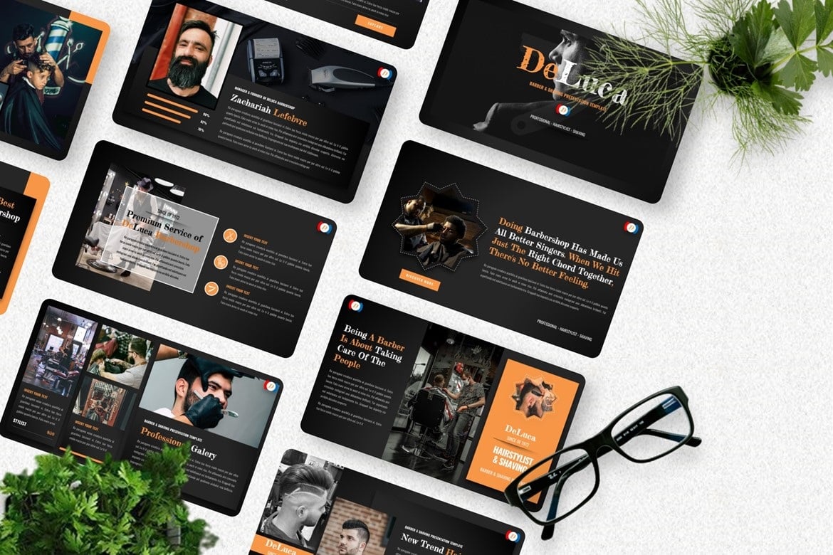 De Luca - Barbershop Powerpoint Templates