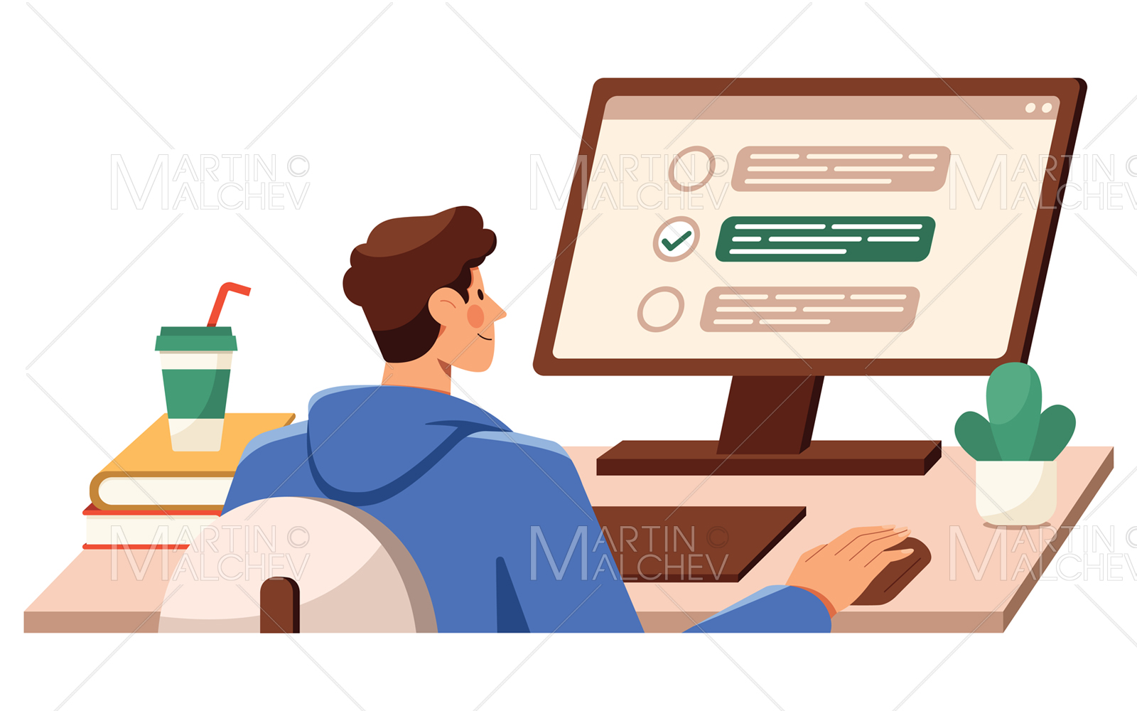 Online Test Survey Vector Illustration