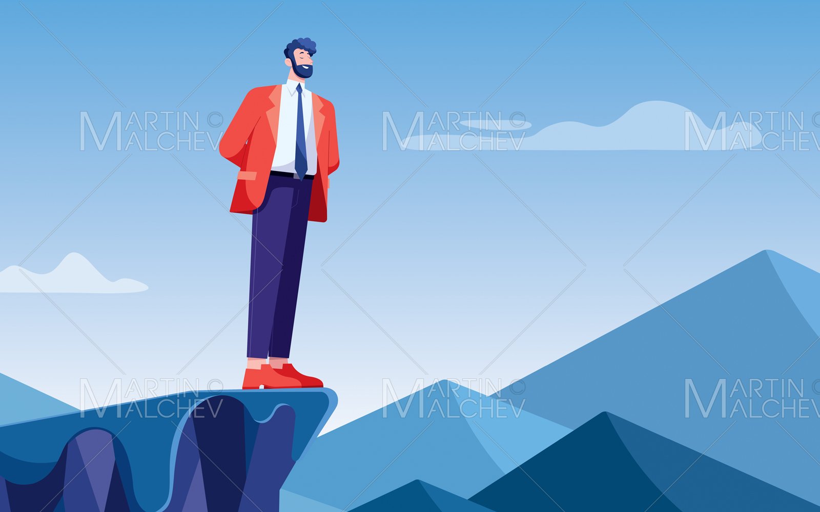 Over the Edge Vector Illustration