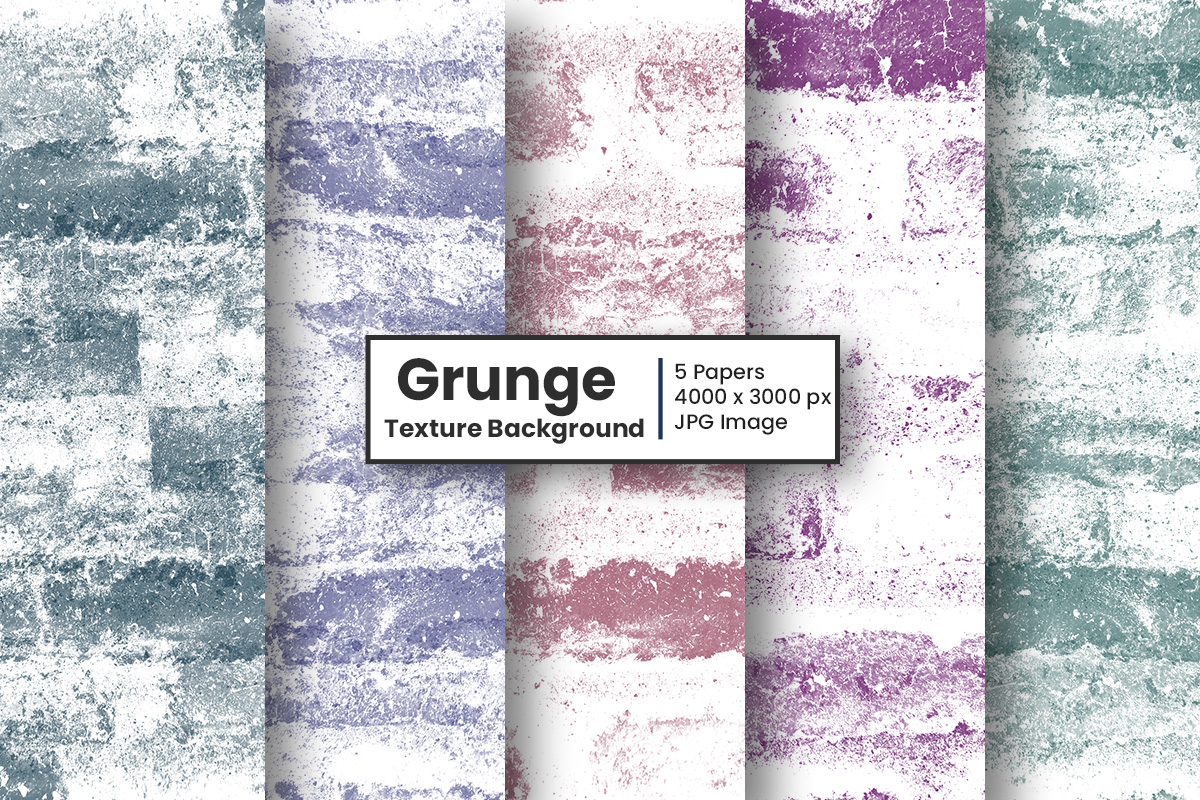 Colorful grunge dirty overlay texture set and grunge digital paper background